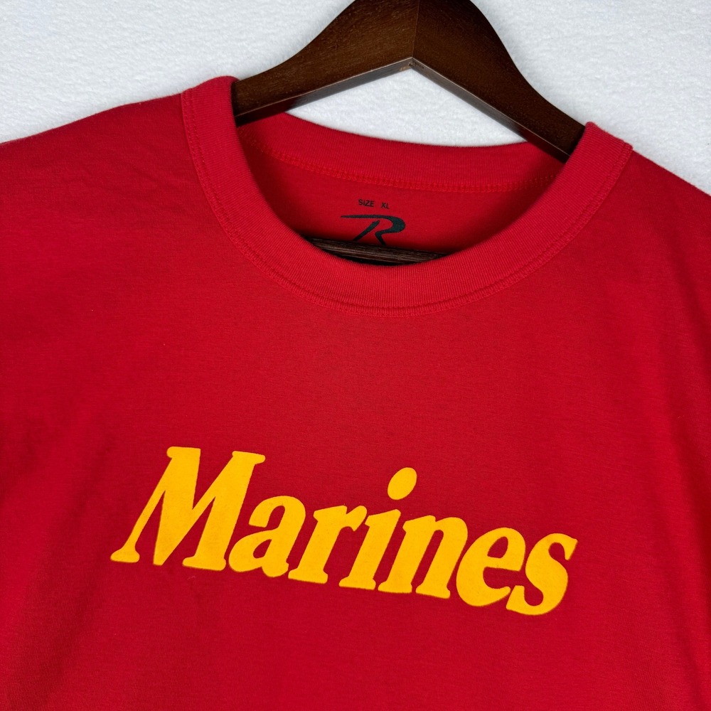 Marines Rothco Mens XL Graphic T-Shirt Red Short Sleeve Marine Corp Mlitary